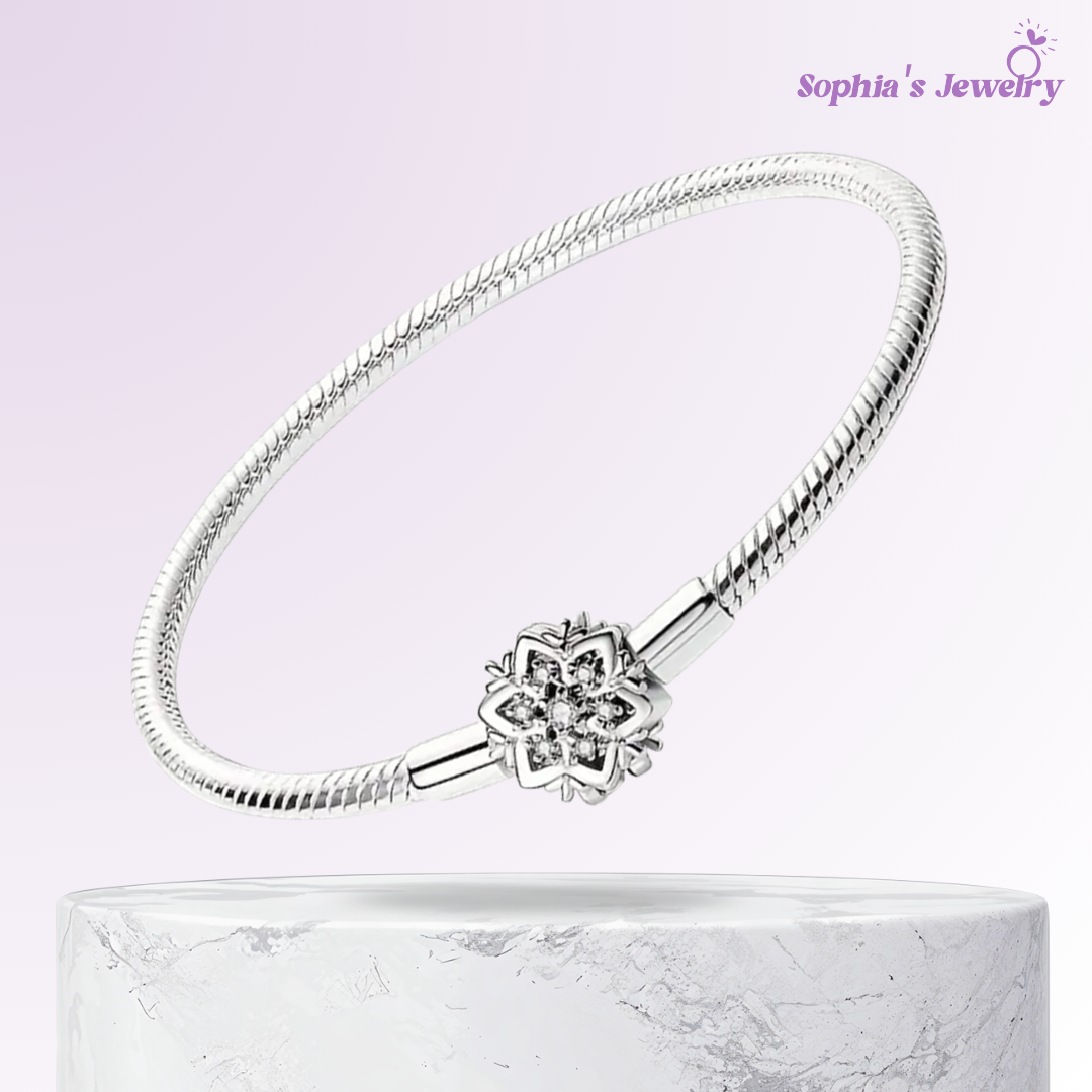 Shana | Copo de nieve helado | Pulsera de plata