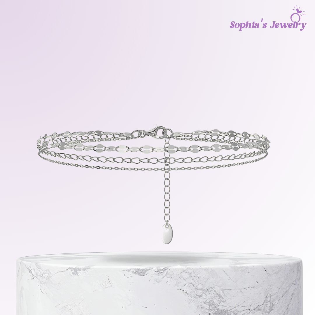 Sabrina | Brillo minimalista multicapa | Pulsera de plata