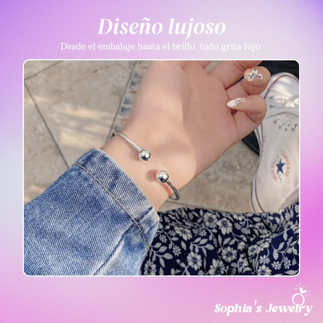 Noemi | Doble Bola Versátil | Pulsera de Plata