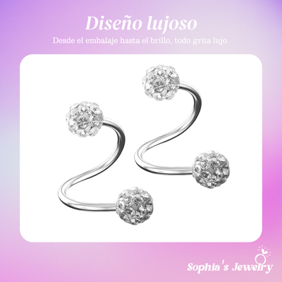 Luna | Elegante espiral | Pendientes de plata