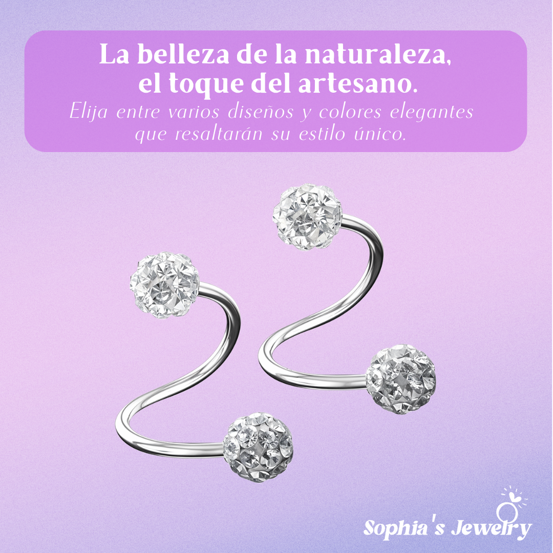 Luna | Elegante espiral | Pendientes de plata