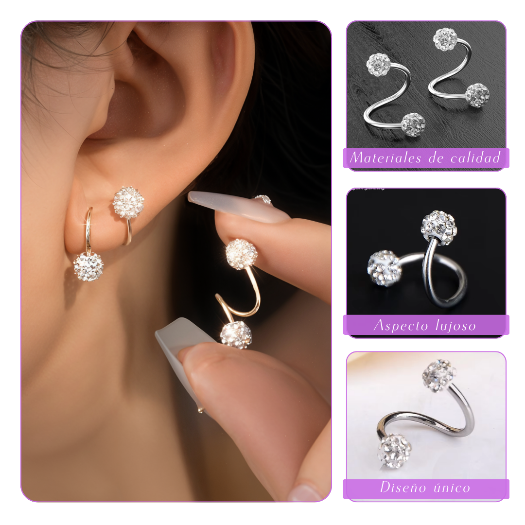 Luna | Elegante espiral | Pendientes de plata