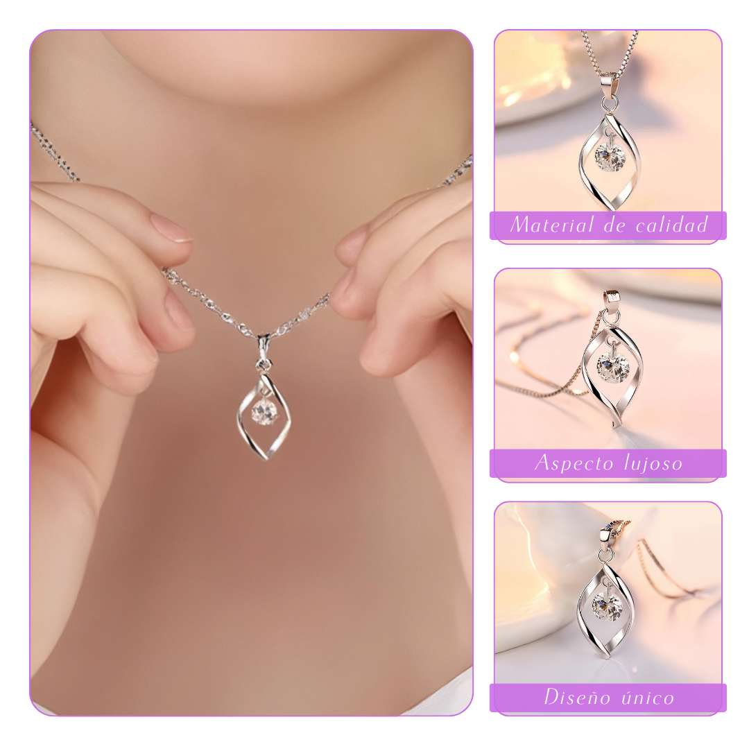 Elara | Piedra de circonita en forma de lágrima | Collar de plata