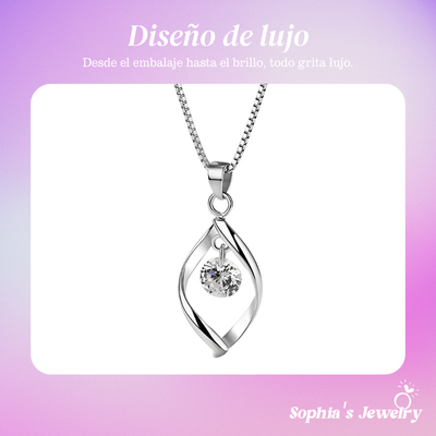 Elara | Piedra de circonita en forma de lágrima | Collar de plata