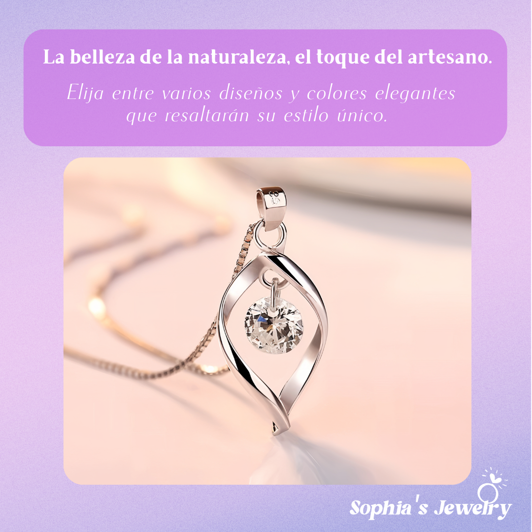 Elara | Piedra de circonita en forma de lágrima | Collar de plata