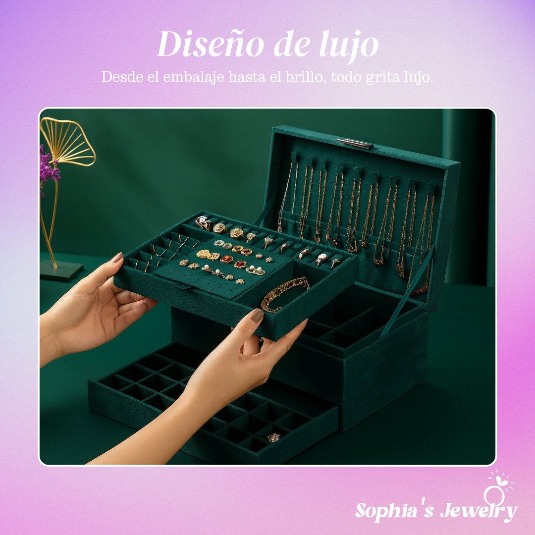 Serenidad | Encanto antiguo | Organizador de joyas de 3 niveles