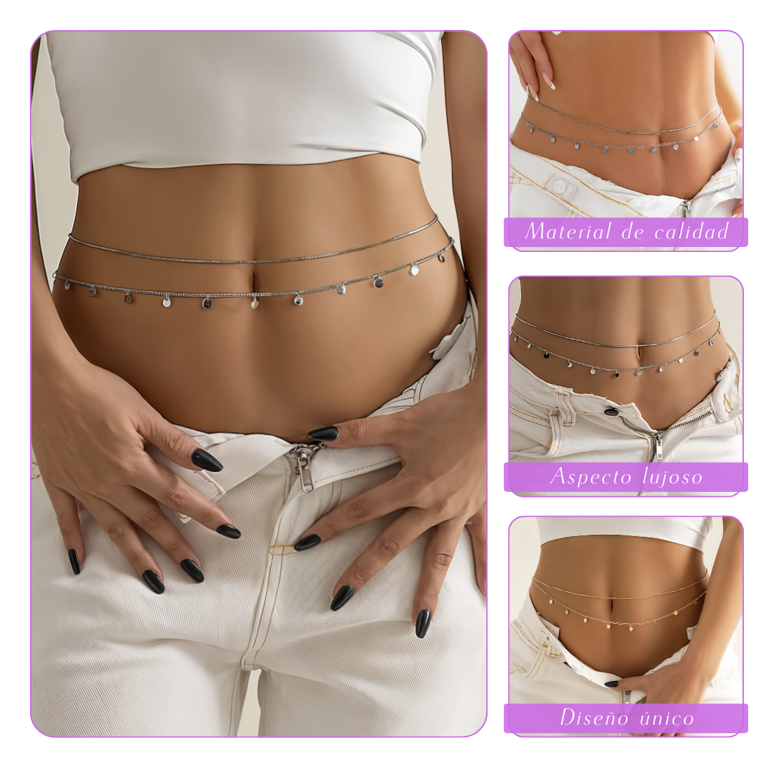 Natalie | Cadena Corporal de Plata con Glamour Sin Esfuerzo