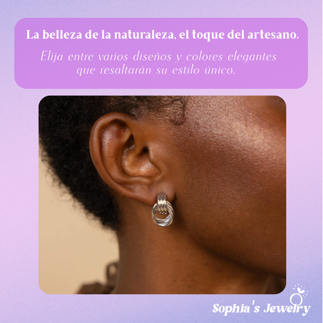 Rachel | Encanto refinado Nudo pulido | Pendientes de plata