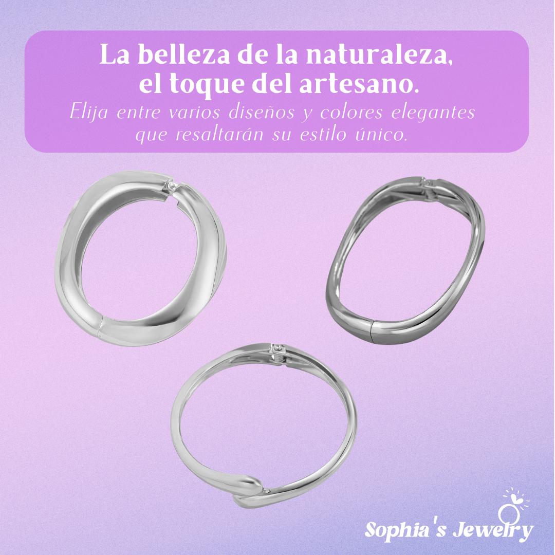 Carrine | Brazalete esculpido y llamativo con un toque de estilo | Pulsera de plata