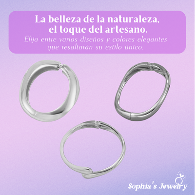 Carrine | Brazalete esculpido y llamativo con un toque de estilo | Pulsera de plata