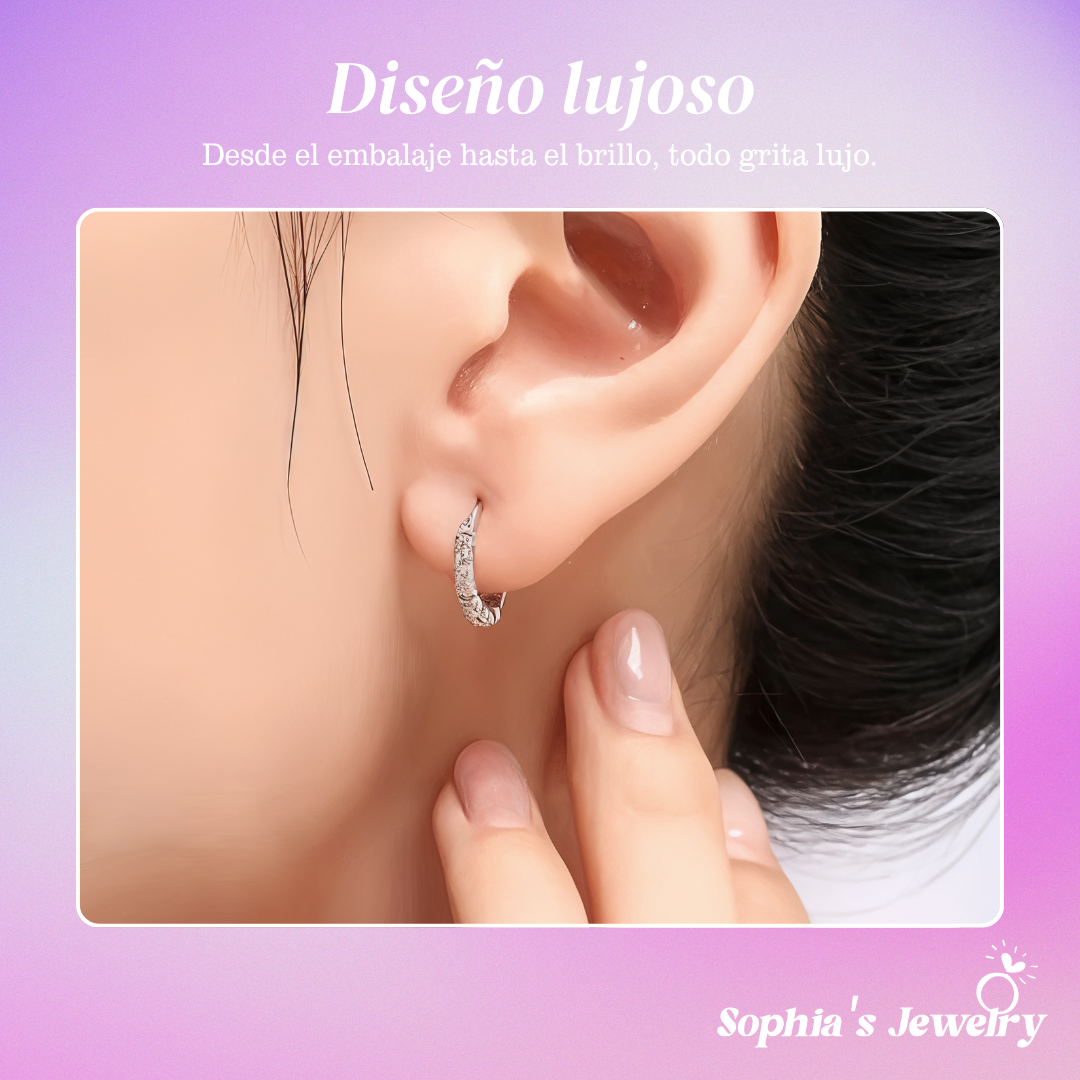 Liza | Piedra Brillante | Pendientes de Plata