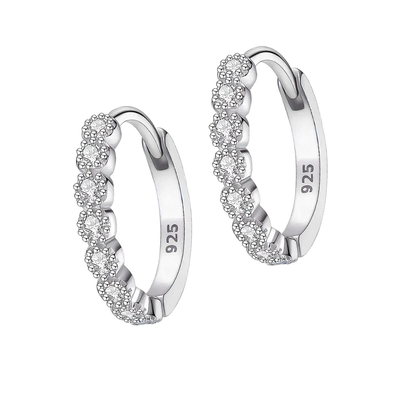 Liza | Piedra Brillante | Pendientes de Plata