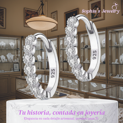 Liza | Piedra Brillante | Pendientes de Plata