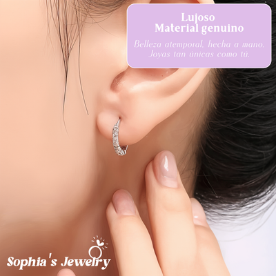 Liza | Piedra Brillante | Pendientes de Plata