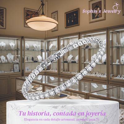 Luminara | Pulsera de tenis de platino con diamantes brillantes | Pulsera de plata