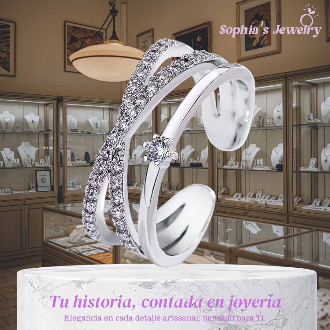 Celeste | Gracia dorada | Anillo de plata