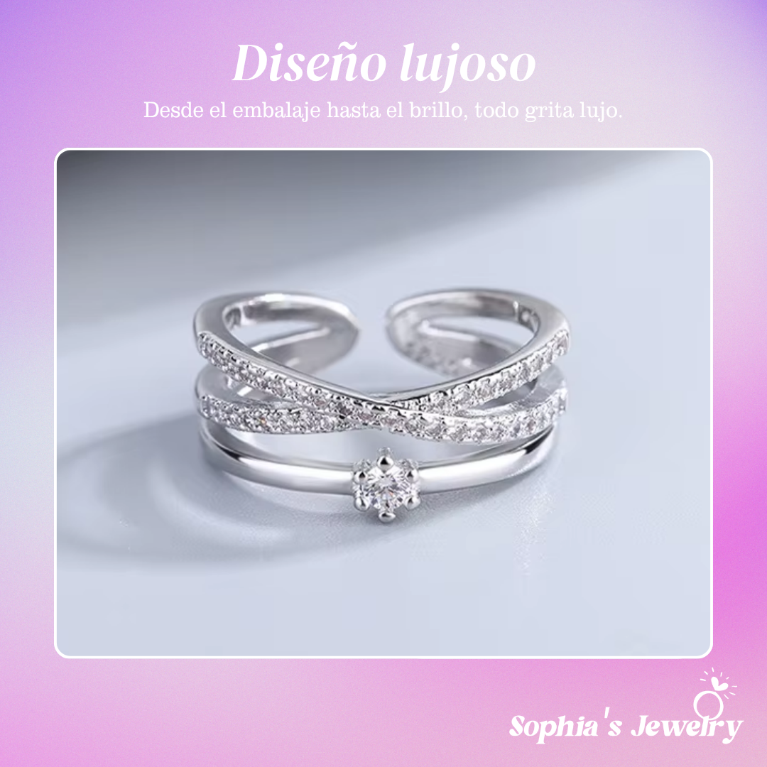 Celeste | Gracia dorada | Anillo de plata