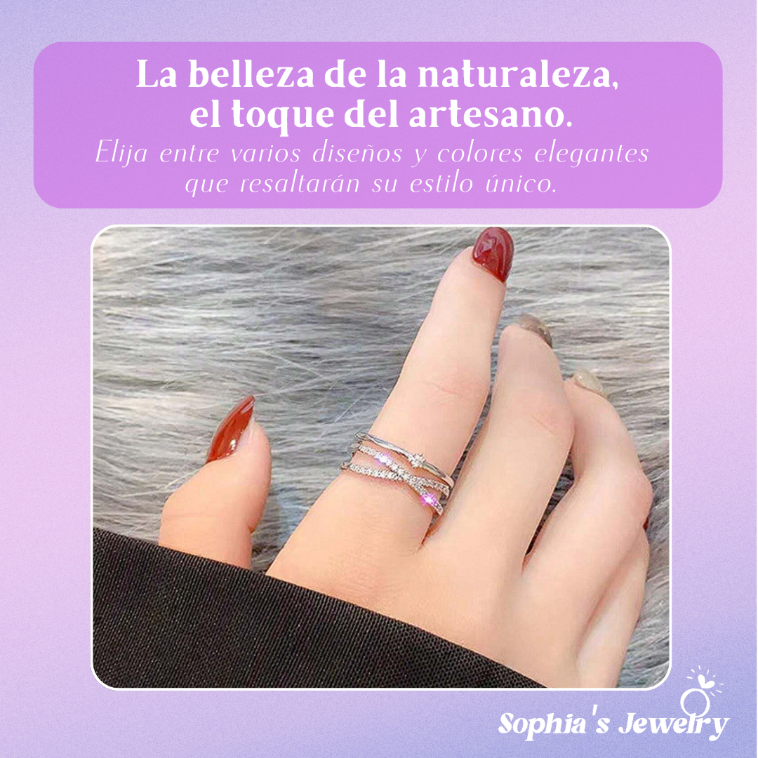 Celeste | Gracia dorada | Anillo de plata