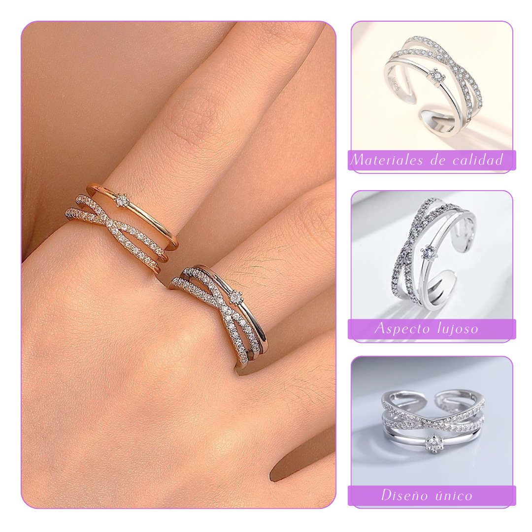 Celeste | Gracia dorada | Anillo de plata