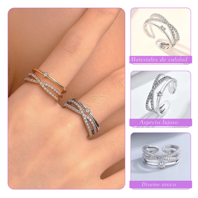 Celeste | Gracia dorada | Anillo de plata