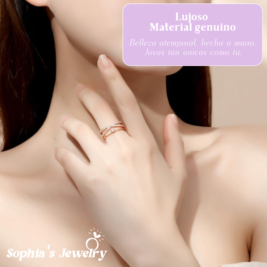 Celeste | Gracia dorada | Anillo de plata