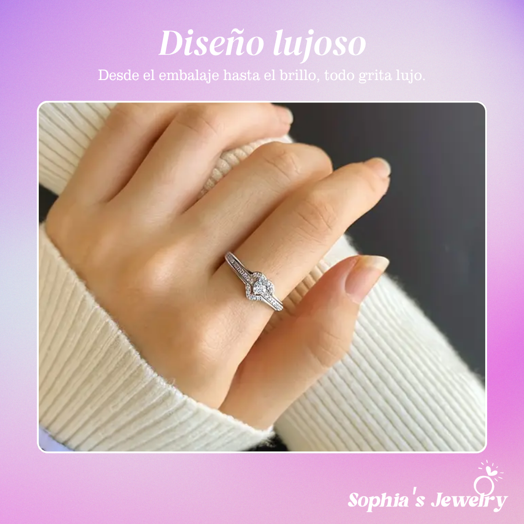 Runa | Susurro del corazón brillante | Anillo de plata