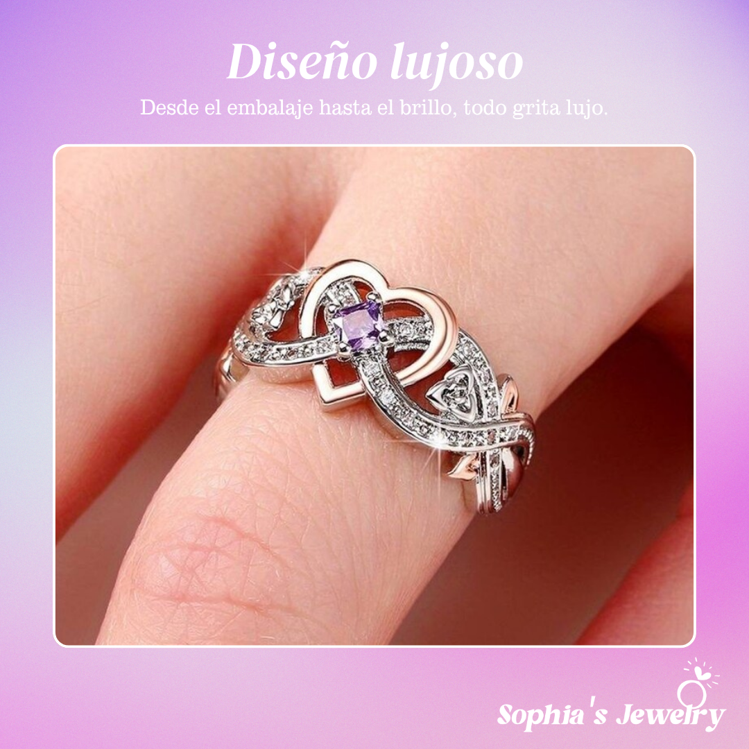 Tahlia | Abrazo violeta | Anillo de plata