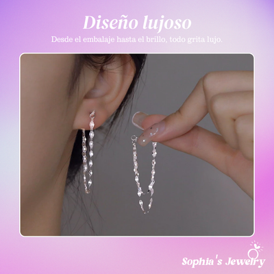 Lisa | Elegantes pendientes de cadena | Pendientes de plata