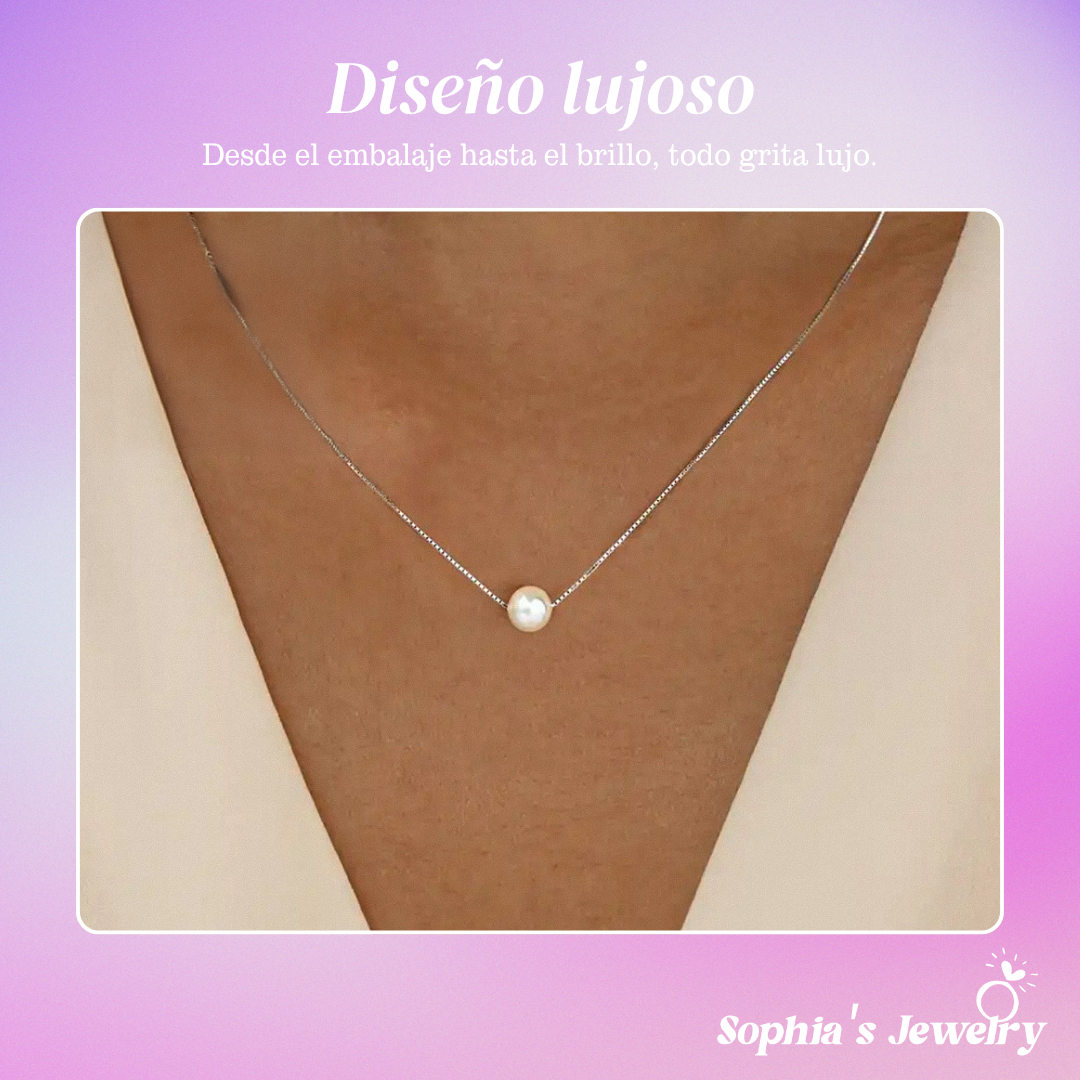 Carmina | Elegancia clásica de perlas | Collar de plata