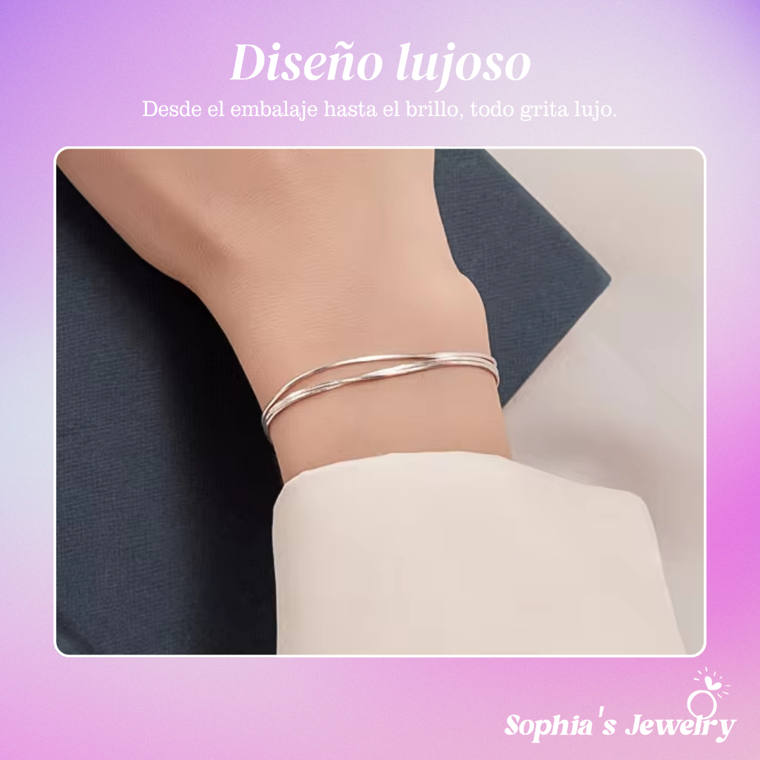 Regina | Elegancia multihilo | Pulsera de plata