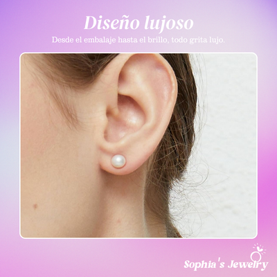 Melanie | Pendientes clásicos de perla | Pendientes de plata