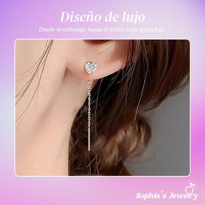 Liora | Elegantes pendientes de corazón | Pendientes de plata