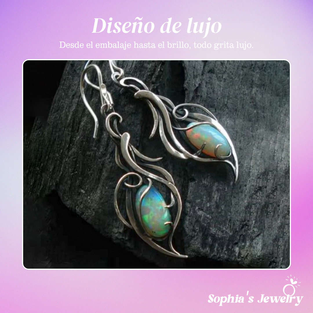 Noelle | Ópalo Vintage | Pendientes de Plata