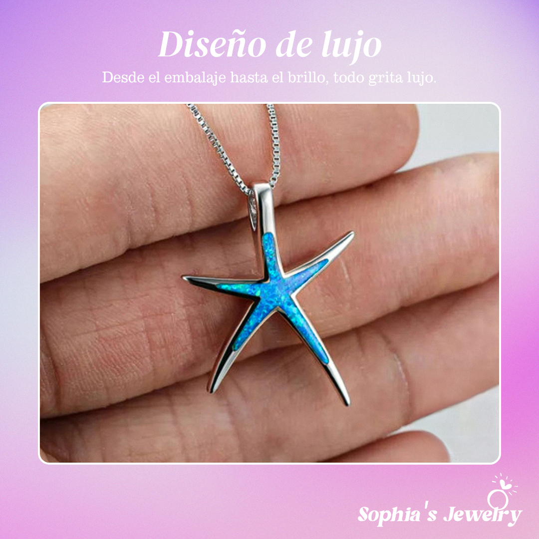 Ophelia | Collar plateado con dije de estrella de mar