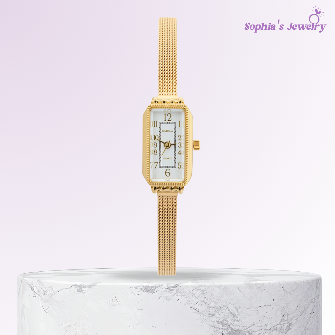 Celina | Reloj de malla para mujer con esfera rectangular
