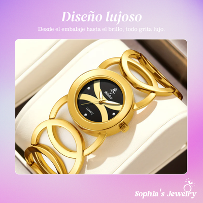 Serena | Elegante reloj con pulsera de círculos entrelazados