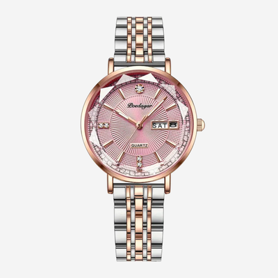Elena | Reloj para mujer con detalles de cristal en dos tonos