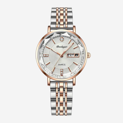 Elena | Reloj para mujer con detalles de cristal en dos tonos