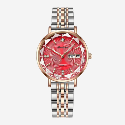 Elena | Reloj para mujer con detalles de cristal en dos tonos