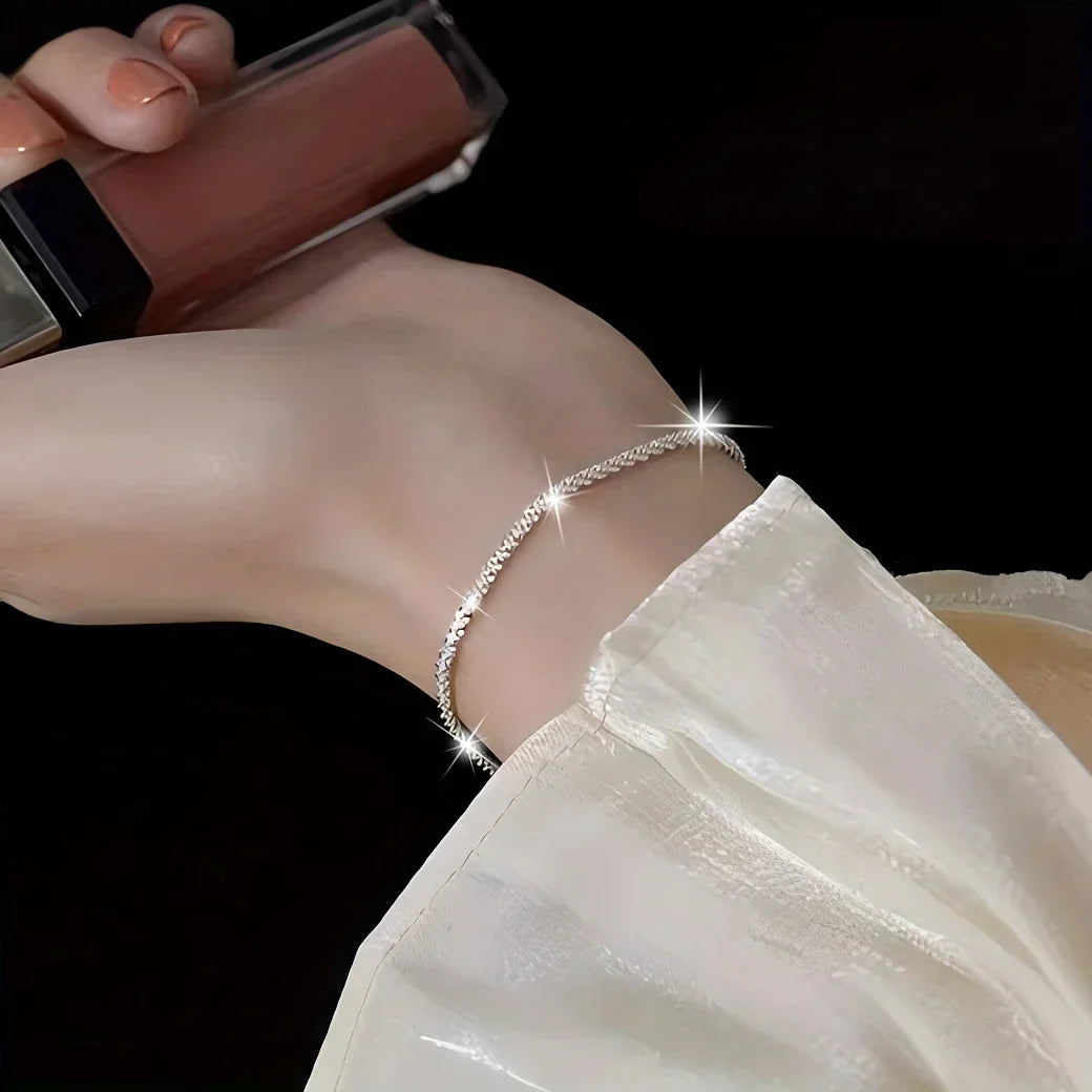 Tiara | Pulsera Flor Brillante | Plata