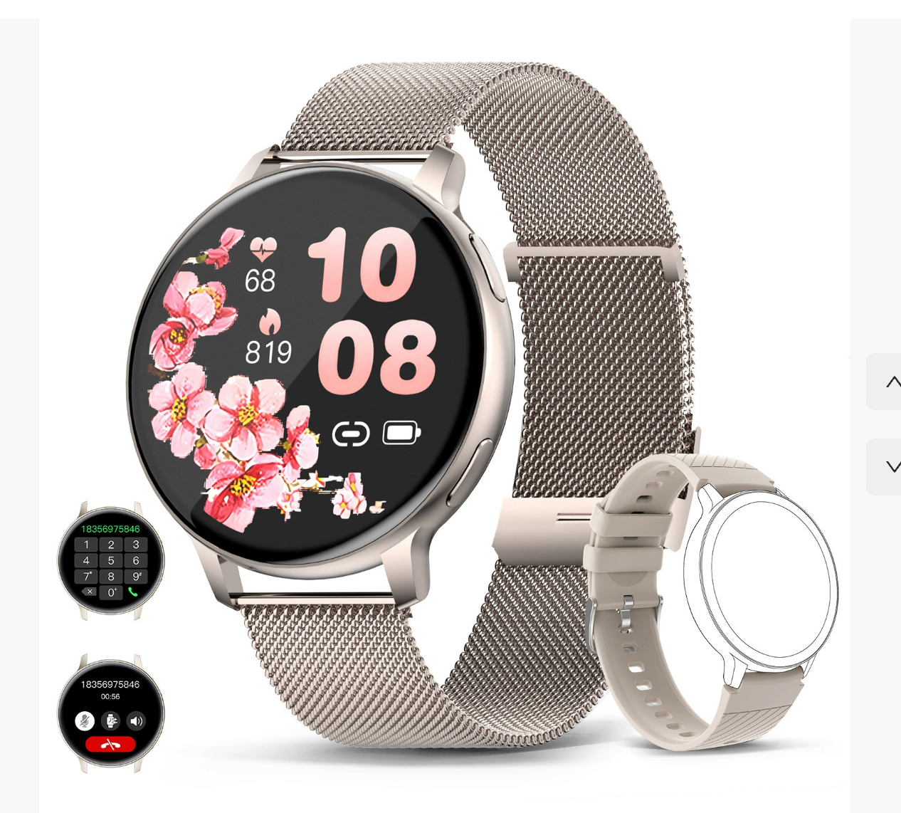 Viona | Reloj inteligente redondo resistente al agua con seguimiento de actividad física y salud