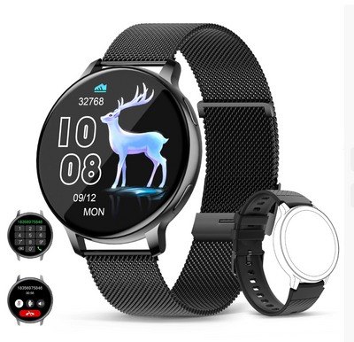 Viona | Reloj inteligente redondo resistente al agua con seguimiento de actividad física y salud